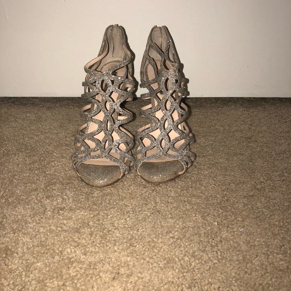 Sparkly gold/silver high heels